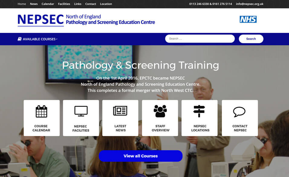 NEPSEC NHS homepage
