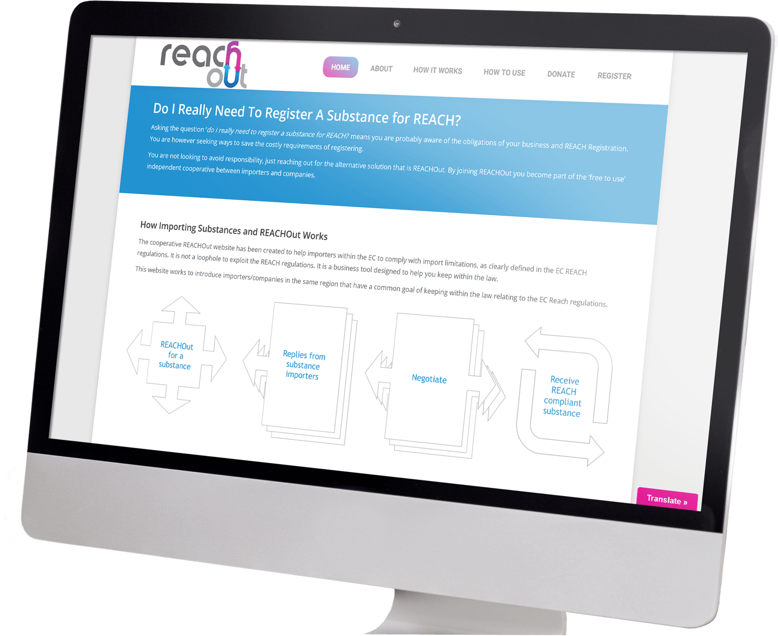 reachout website screenshot