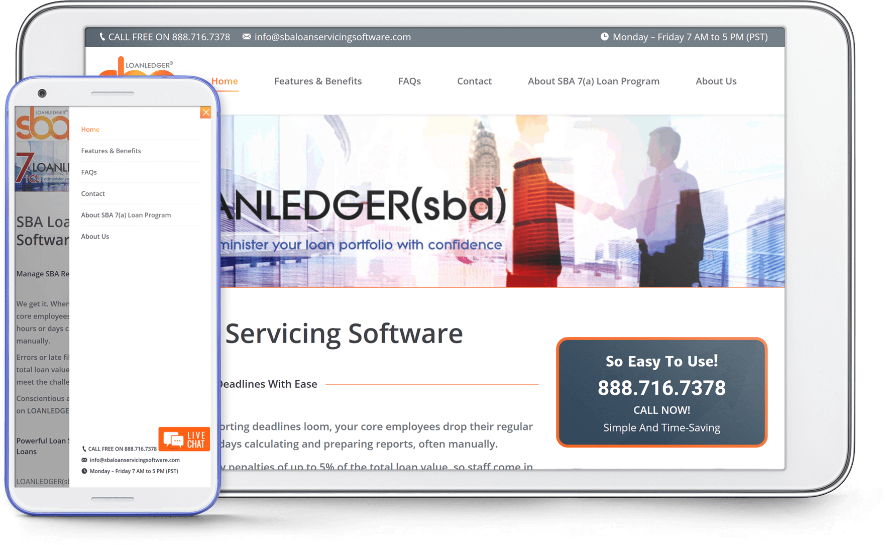 sba loan servicing screenshot mobile