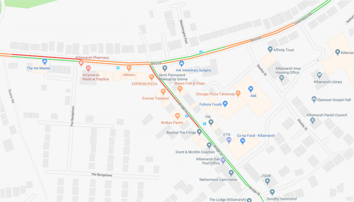 Map of Killamarsh village centre