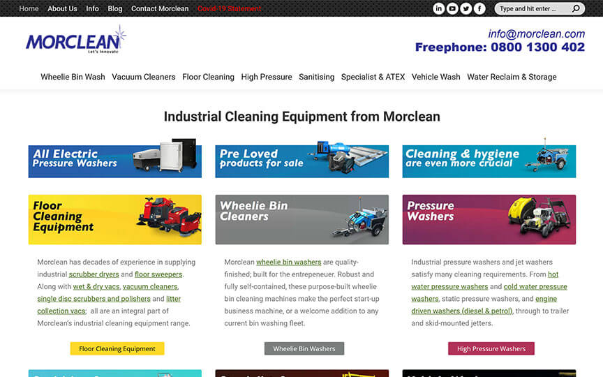 Morclean homepage screenshot